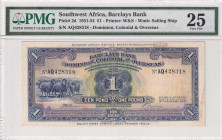Southwest Africa, 1 Pound, 1951, VF, p2d
VF
PMG 25
Estimate: USD 300 - 600