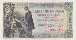 Spain, 5 Pesetas, 1945, AUNC, p129a
AUNC
Estimate: USD 20 - 40