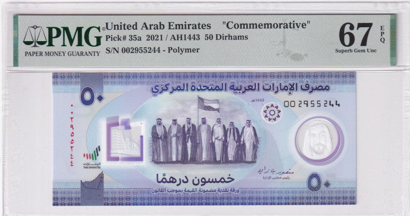 United Arab Emirates, 50 Dirhams, 2021, UNC, p35a
UNC
PMG 67 EPQHigh Condition...