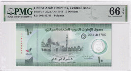 United Arab Emirates, 10 Dirhams, 2022, UNC, p37
UNC
PMG 66 EPQPolymer
Estimate: USD 25 - 50