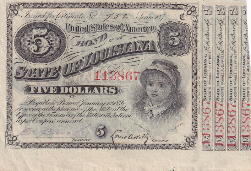 United States of America, 5 Dollars, 1886, UNC(-), 
UNC(-)
Louisiana
Estimate...