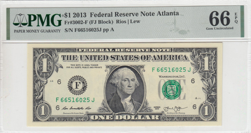 United States of America, 1 Dollar, 2013, UNC, p537
UNC
PMG 66 EPQ
Estimate: ...