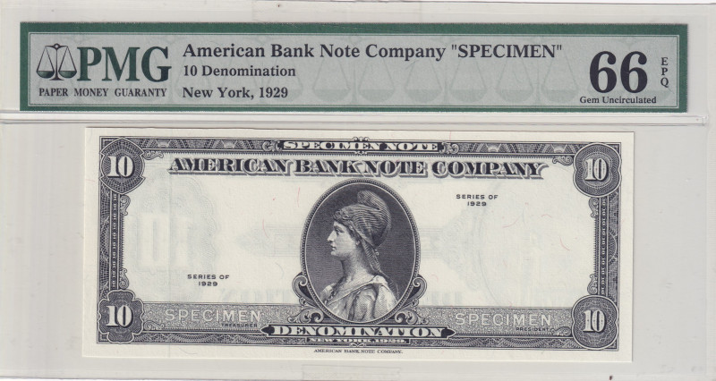 United States of America, 10 Dollars, 1929, UNC, SPECIMEN
UNC
PMG 66 EPQ
Esti...