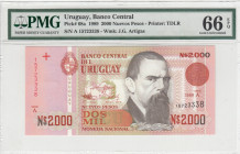 Uruguay, 2.000 Nuevos Pesos, 1989, UNC, p68a
UNC
PMG 66 EPQ
Estimate: USD 25 - 50