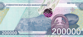 Uzbekistan, 200.000 Sum, 2022, UNC, p93
UNC
Estimate: USD 30 - 60