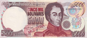 Venezuela, 5.000 Bolívares, 1994, UNC, p75s, SPECIMEN
UNC
Estimate: USD 20 - 40