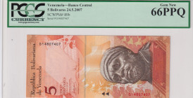 Venezuela, 5 Bolivares, 2007, UNC, p89b
UNC
PCGS 66 PPQ
Estimate: USD 20 - 40