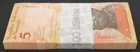 Venezuela, 5 Bolívares, 2011, UNC, p89d, BUNDLE
UNC
(Total 100 Banknotes)
Estimate: USD 25 - 50