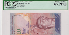 Venezuela, 10 Bolivares, 2014, UNC, p90e
UNC
PCGS 67 PPQHigh Condition
Estimate: USD 20 - 40