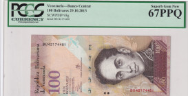 Venezuela, 100 Bolivares, 2013, UNC, p93g
UNC
PCGS 67 PPQHigh Condition
Estimate: USD 20 - 40