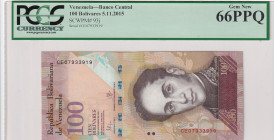 Venezuela, 100 Bolivares, 2015, UNC, p93j
UNC
PCGS 66 PPQ
Estimate: USD 20 - 40