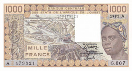 West African States, 1.000 Francs, 1981, UNC, p107Ac
UNC
"A'' Ivory Coast
Estimate: USD 25 - 50