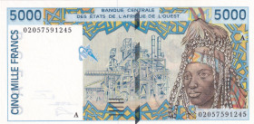 West African States, 5.000 Francs, 2002, UNC, p113Al
UNC
"A'' Ivory Coast
Estimate: USD 30 - 60
