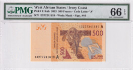 West African States, 500 Francs, 2013, UNC, p119Ab
UNC
PMG 66 EPQ"A'' Ivory Coast
Estimate: USD 25 - 50