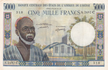 West African States, 5.000 Francs, 1961/1965, XF, p304Cl
XF
Stained
Estimate: USD 150 - 300