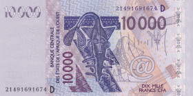West African States, 10.000 Francs, 2021, UNC, p418D
UNC
"D" Mali
Estimate: USD 25 - 50