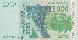 West African States, 5.000 Francs, 2017, UNC, p917Sq
UNC
'S'' Guinea-Bissau
Estimate: USD 20 - 40