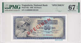 Yugoslavia, 50 Dinara, 1868, UNC, p83s, SPECIMEN
UNC
PMG 67 EPQHigh Condition
Estimate: USD 50 - 100