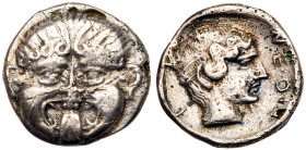 Macedon, Neapolis. Silver Hemidrachm (1.67 g), ca. 424-350 BC. VF