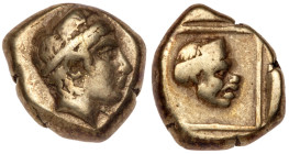 Lesbos, Mytilene. Electrum Hekte (2.54 g), ca. 412-378 BC. VF