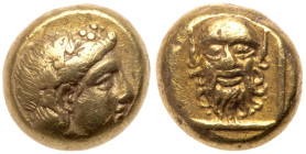 Lesbos, Mytilene. Electrum Hekte (2.54 g), ca. 377-326 BC. VF