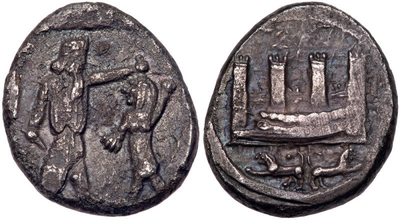 Phoenicia, Sidon. Time of Baalshallim I-Ba’ana. Silver 1/2 Shekel (6.32 g), ca. ...