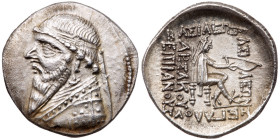 Parthian Kingdom. Mithradates II. Silver Drachm (4.00 g), ca. 123-88 BC. EF