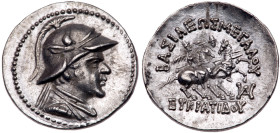Baktrian Kingdom. Eukratides I. Silver Drachm (4.23 g), ca. 171-145 BC. AU