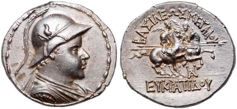 Baktrian Kingdom. Eukratides I. Silver Tetradrachm (16.93 g), ca. 171-145 BC. Di...