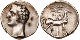 Iberia, Punic issues. Silver Shekel (5.87 g), ca. 237-209 BC. VF