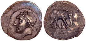 Zeugitania, Carthage. Silver 1/2 Shekel (3.23 g), ca. 220-205 BC.. AEF