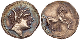 Sicily, Carthaginian occupation. Silver 1/4 Shekel (2.05 g), ca. 213-211 BC. EF