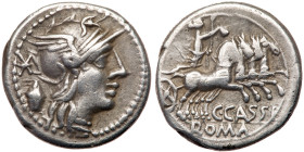 C. Cassius. Silver Denarius (3.82 g), 126 BC. VF
