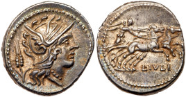 L. Julius L.f. Caesar. Silver Denarius (4.06 g), 103 BC. EF