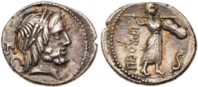 L. Procilius. Silver Denarius (3.97 g), 80 BC. EF