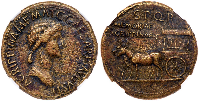 Agrippina Senior, issued under Caligula, died AD 33. AE Sestertius (25.54 g). St...