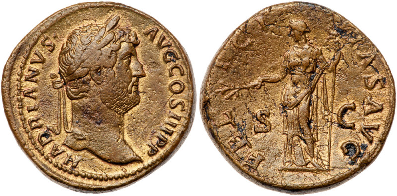 Hadrian. &AElig; Sestertius (25.43 g), AD 117-138. Rome, AD 133. HADRIANVS AVG C...