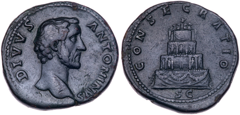 Divus Antoninus Pius. &AElig; Sestertius (23.63 g), died AD 161. Rome, under Mar...