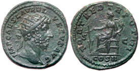 Lucius Verus, 161-169 AD. AE Dupondius (25mm, 12.35g)