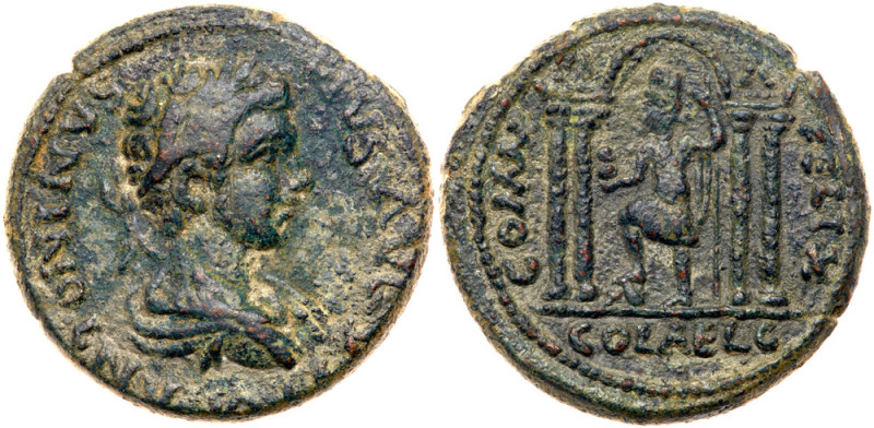 Caracalla. &AElig; 29 (16.84 g), AD 198-217. Aelia Capitolina (Jerusalem) in Jud...