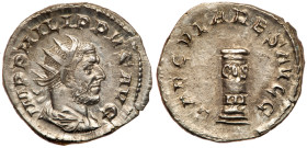 Philip I, AD 244-249. Silver Antoninianus (22 mm 3.77 g). EF