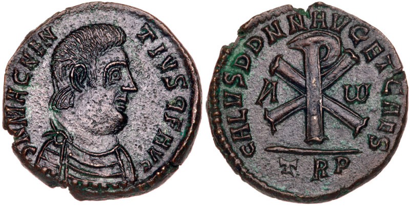 Magnentius. &AElig; Centenionalis (4.59 g), AD 350-353. Contemporary imitation. ...