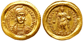 Theodosius II, 402-450 AD. Gold Solidus (4.49g)