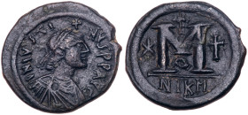 Justin I. Æ Follis (15.99 g), 518-527. AEF