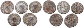 5-Piece lot of Silvered Antoniniani.