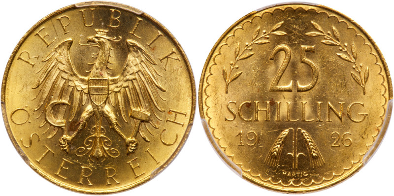 Austria. 25 Schilling, 1926. Fr-520; KM-2841. Weight 0.1702 ounce. First Republi...