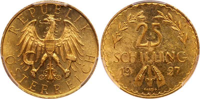 Austria. 25 Schilling, 1927. Fr-520; KM-2841. Weight 0.1702 ounce. First Republi...