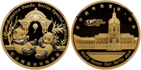 China (People's Republic). Official Berlin Panda Gold and Silver 1 Ounce Medal Set, 2018. PF70