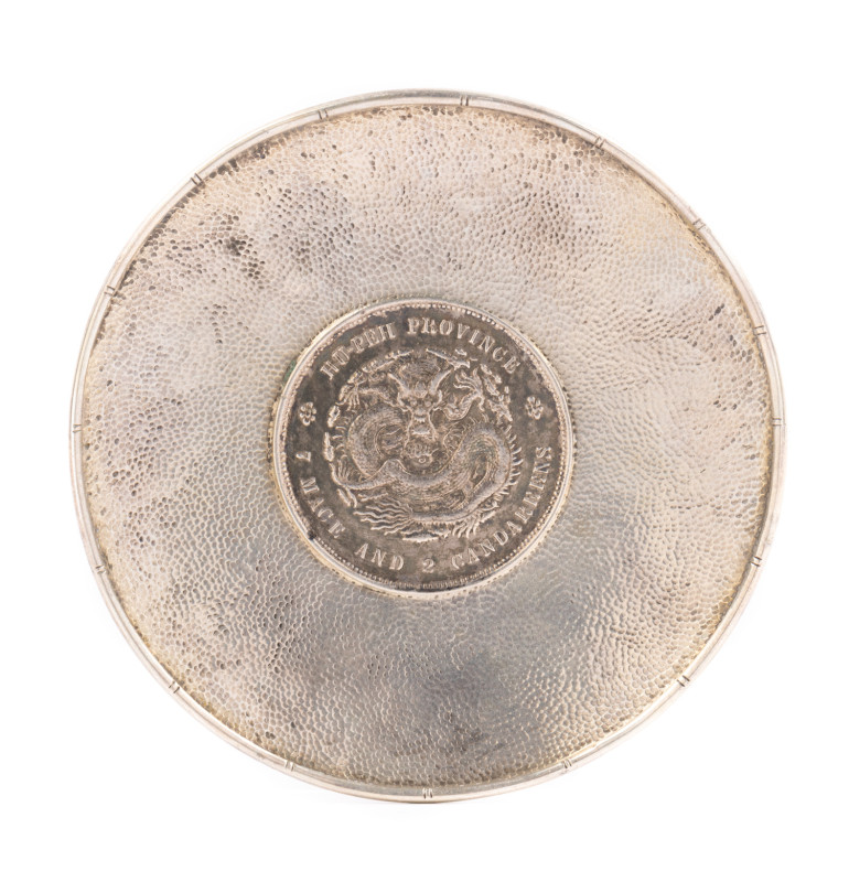 China. Silver Dish with Hu Peh Province, Dollar (1909-11) at Base. Y-131. Gross ...