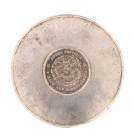 China. Silver Dish with Hu Peh Province, Dollar (1909-11) at Base. VF